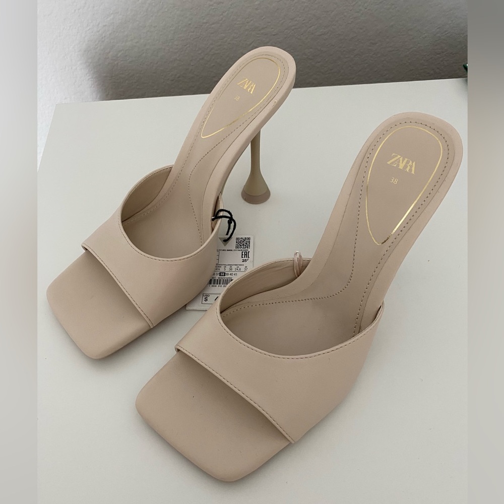 Zara Nude Mule Heel